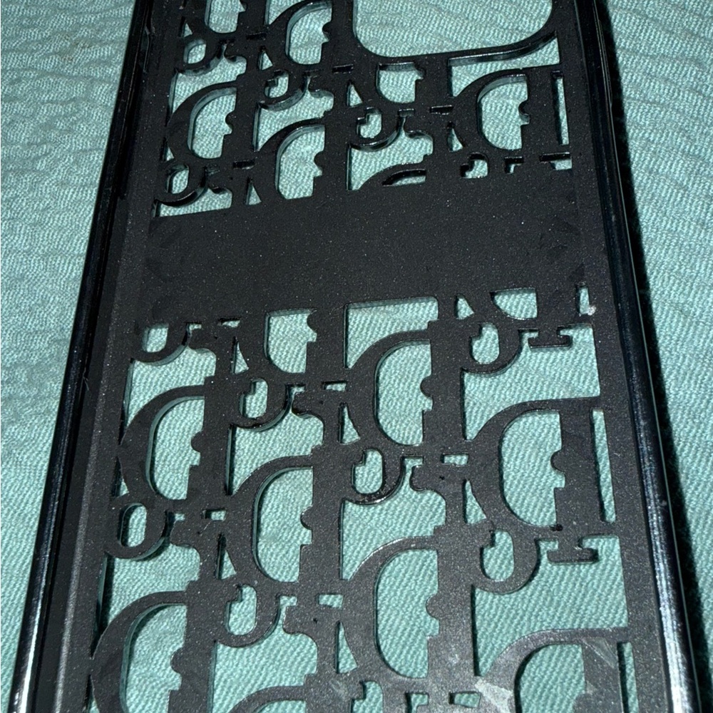 Dior Black Designer Pattern Phone Case -